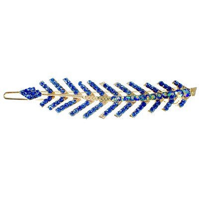 Elegant Gold and Blue Hair Clip Amazon.com : Elegant Blue Tulip Metal Gold Hair Claw Clips  main image 2