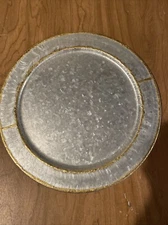 Hearth & Home Galvanized Metal Tray Round Not For Food Use 