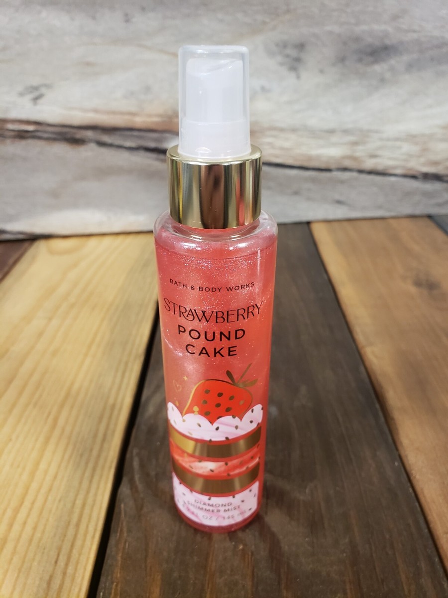 Bath Body Works Strawberry Pound Cake Diamond Shimmer Mist Body
