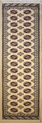 World Menagerie Tapis de couloir unique en laine noué à la main Bokhara