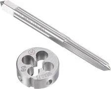 Uxcell M6 X 0.75Mm Metric Tap and Die Set, Machine Thread Screw Tap with round T