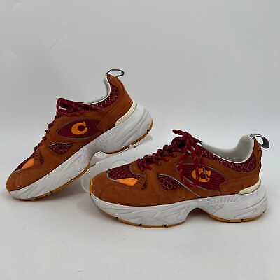 Coach Orange Red Suede Chunky Sneakers | Women's 9, Men's