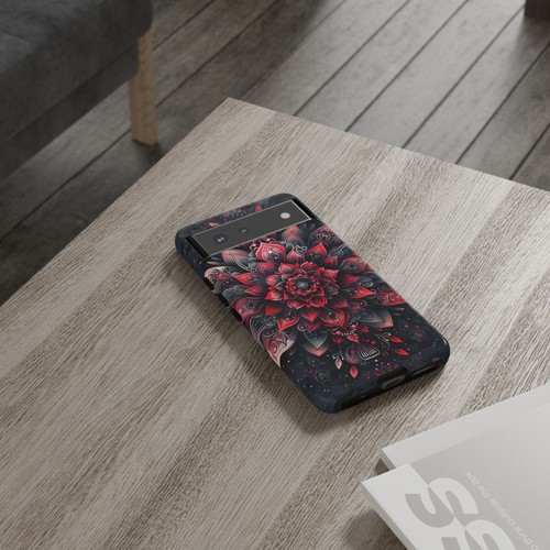 Red Mandala Lotus Floral - Phone Ink Cover Case for iPhone, Galaxy, Pixel - 第 165/281 張圖片