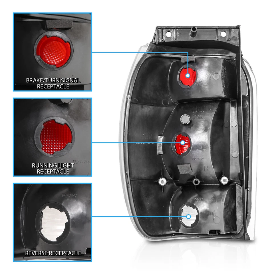 1998-2001 For Ford Explorer/Mountaineer Altezza Style Black Brake Tail Lights — 第 3/4 张图片