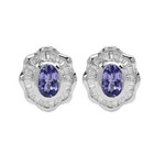  Valentine Tanzanite Diamond Earrings 14k White Gold High Quality Natural Gems  — photo 1