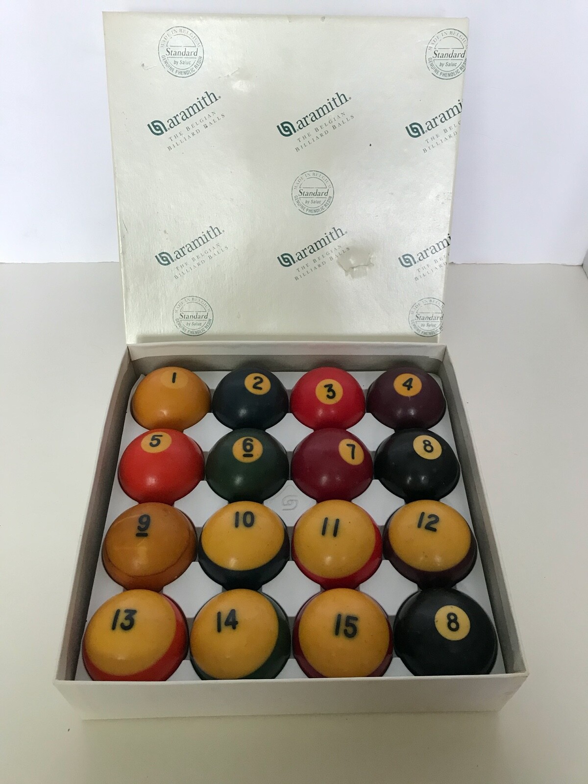 Authentic RARE Vintage Aramith Belgium 16 Billiard Pool Balls MADE IN