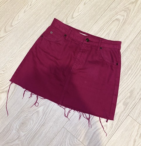 Topshop Petite Pink Denim Skirt - Size 