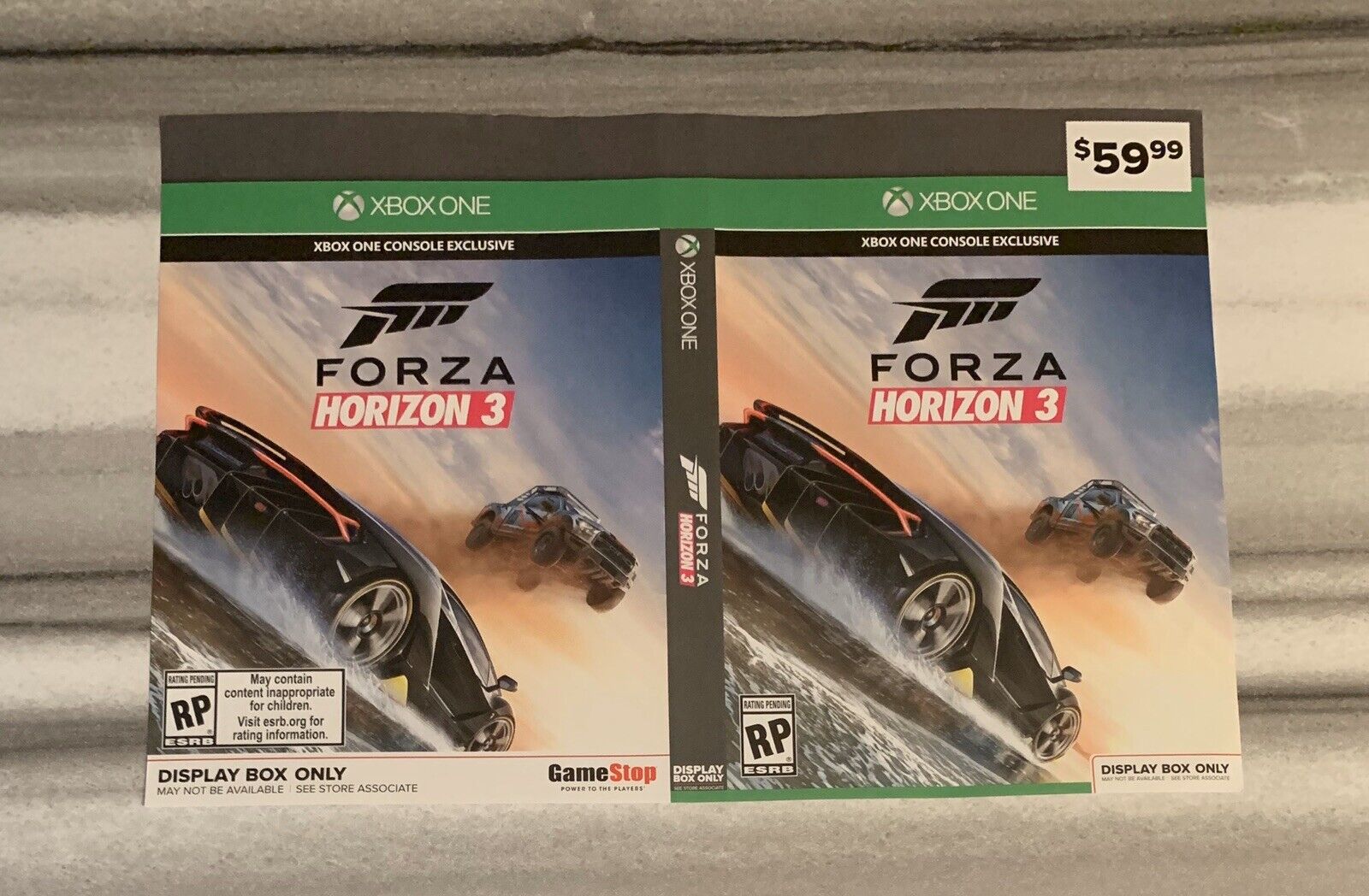 SHIPS Rare GameStop Forza 3 Display Xbox One Art Only | eBay