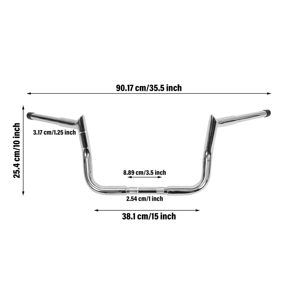 Chrome 10" Meathook Handlebars 1 1/4" Bar For Harley Street Glide Special 86-UP - Image 3 of 4