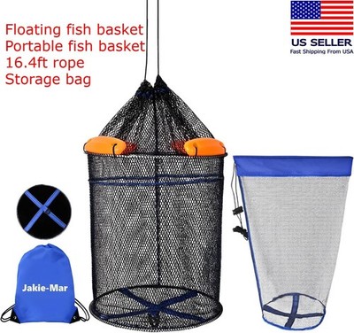 4PCS Floating Fish Basket Extra-Large for Live Fish Fully Foldable Fishing Net
