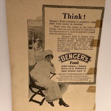 BENGERS Infants & Invalids Food WW1 Medical Advert : Original Antique 1917 Print