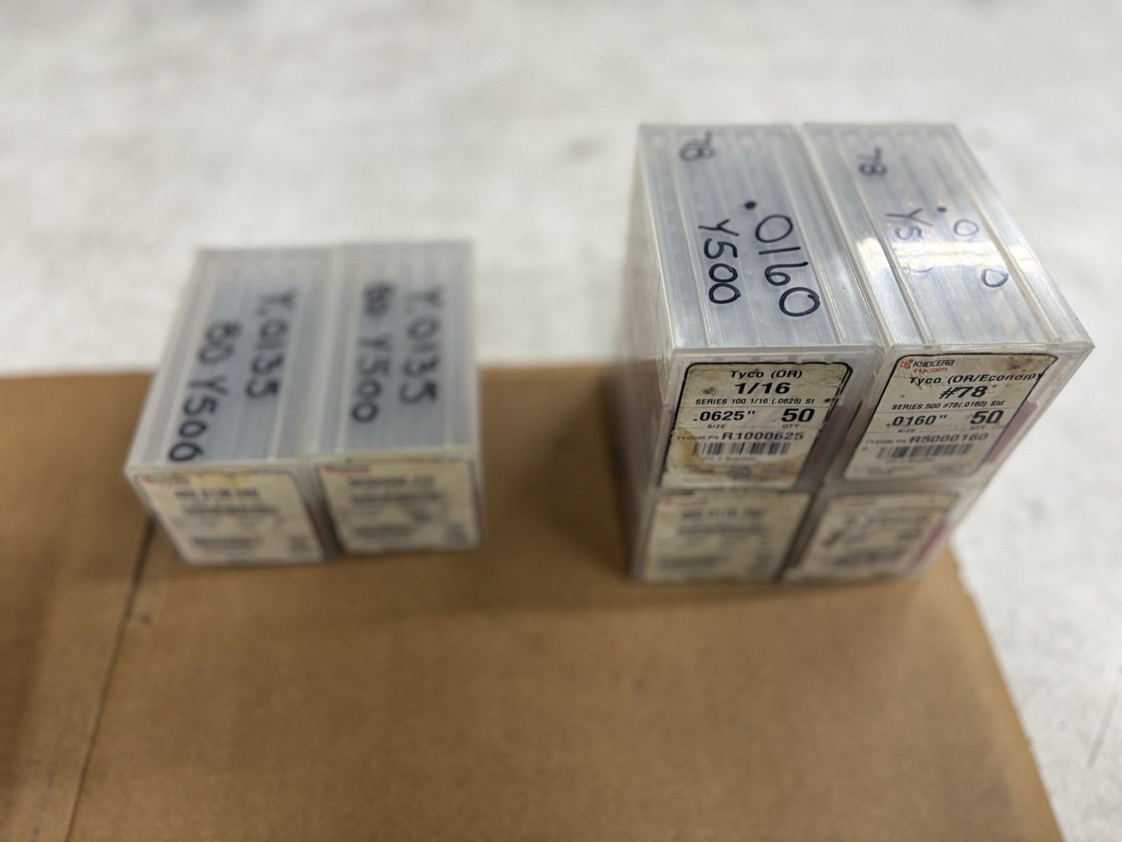 (25 boxes) 0.35mm, 0.30mm, 0.25mm Micro Carbide Drills 1250 Total -Kyocera Tycom