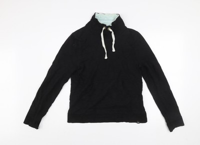 BAM Damen Pullover Sweatshirt schwarz Größe 12 mit Kordelzugkragen