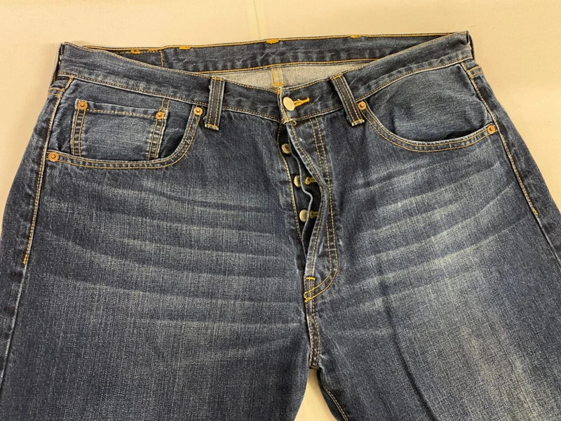 Levis 501 jeans mens Straight Leg W38 L32 Navy Blue 538 thumbnail 7