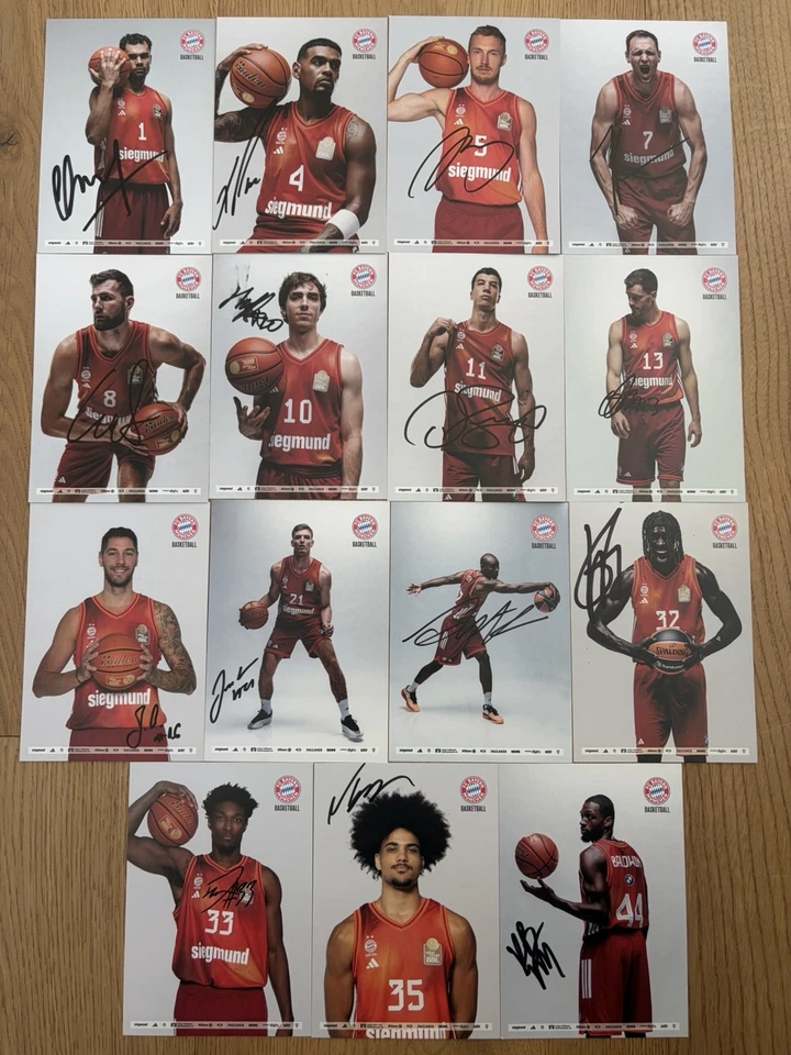 15x handsignierte Autogrammkarten BAYERN MÜNCHEN BASKETBALL 25/26 2025/2026 RAR - Bild 1 von 1