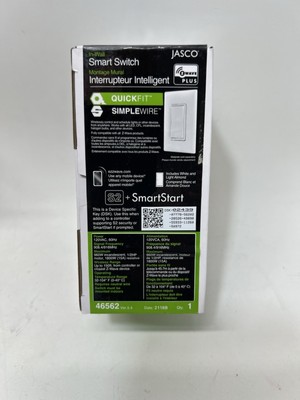 Jasco Zwave Smart Switch Intelligent Smart Home JAS46562 White NIB ZW4008