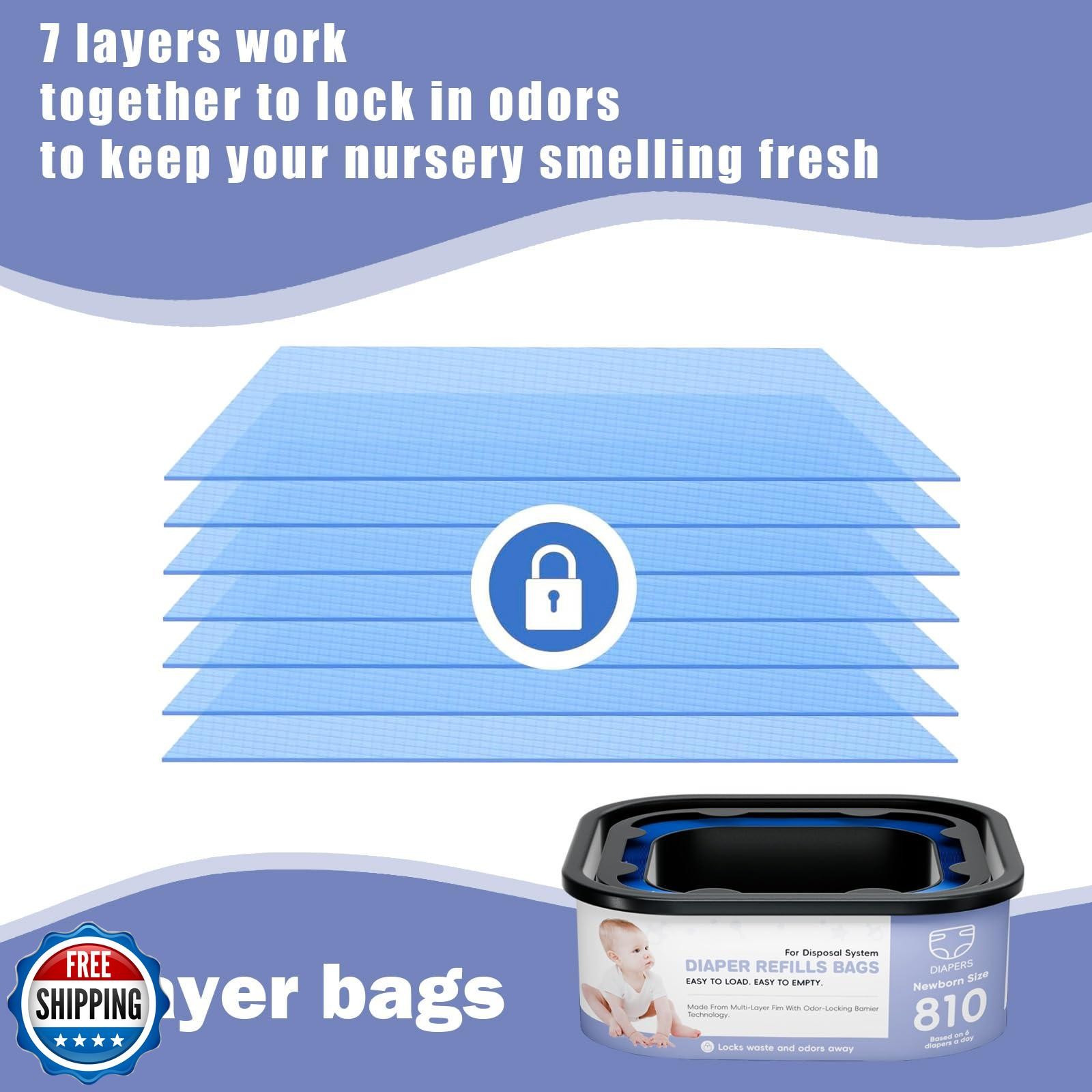 Square Refills Disposal Bags Refill Compatible with for Diaper Gen.ie Compact