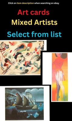 Unbenutzte Kunstkarten gemischter Genres und Künstler - Auswahl aus Liste - C (a)