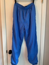 Parachute Pants Rare 1980 s/90 s Fashion Leisure Costume Blue Nylon Sz L
