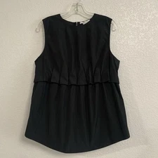 Carven Top Womens 44 Sleeveless Pleated Back Zip Avant Garde Architectural US 12