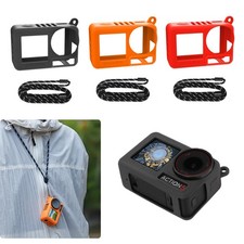 Silicone Protective Cover Case w/ Neck Lanyard for DJI OSMO ACTION 5 Pro Camera