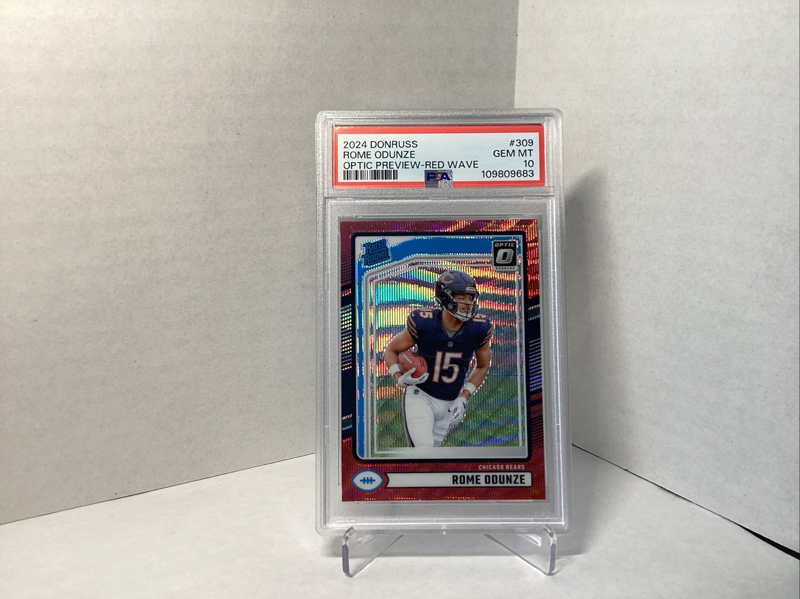 2024 Donruss - Rome Odunze Red Wave Optic Preview PSA 10 (RC) #309