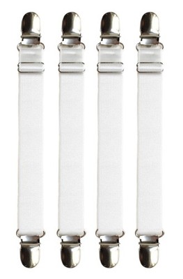 Gragengs Fixing Clip Non-Slip Boot Garter Adjustable Elastic Long, White 