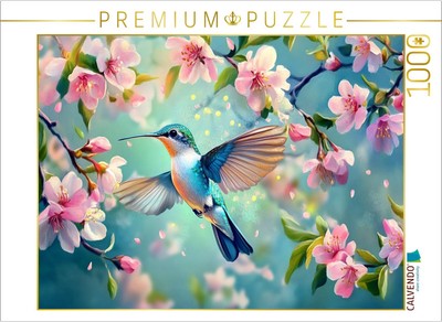 CALVENDO Puzzle Farben der Freiheit - Kolibri im Frühling | 1000 Teile Lege-Größ