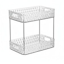 2-Tier Cosmetic counter areasaving Desktop Shelf Easy reach for Office Workers