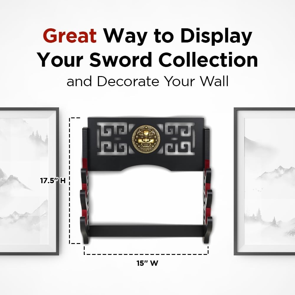 Logest Wall Mount Sword Holder - 4 Tier Options Available - Crafted Black 