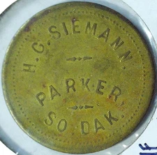 RARE - H.G. SIEMANN - GFT $ 1 IN MERCH. - TC # 116602 - PARKER, SD - EC 8314