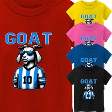 Funny Goat Football Sports Team American Fitness Kid's T-Shirt USA New Gift Tee