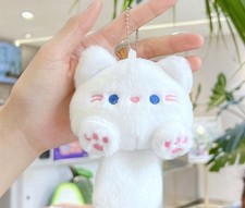 Cute White Cat Plush Charm For Bags  Accessories