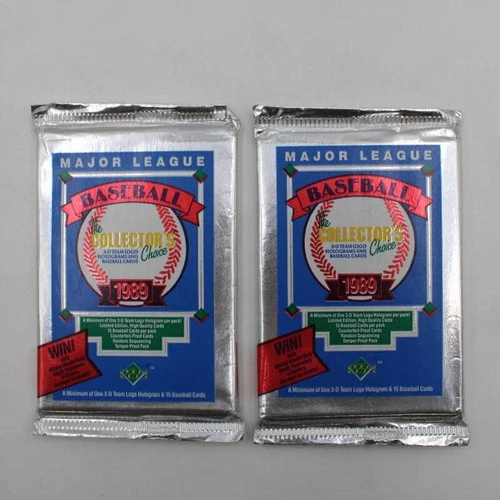 (2) 1989 Upper Deck Baseball Low Series Sealed Pack Lot Griffey RC DX052