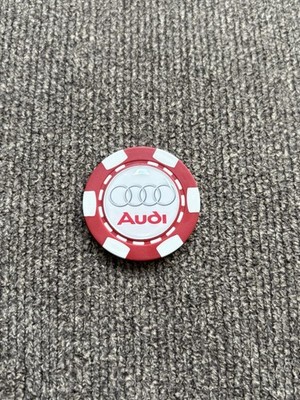 Audi Poker Chip Golf Ball Marker Raised Bubble Graphic Red White F1