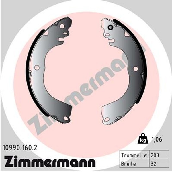 Zimmermann Bremsbackensatz 10990.160.2 FüR Mitsubishi Space Star 6 Attrage A05A-image