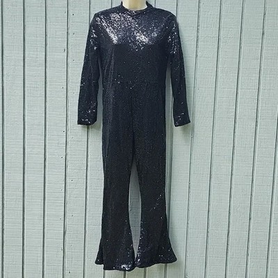 Jumpsuit Black Sequined Girls Large Unbranded Used