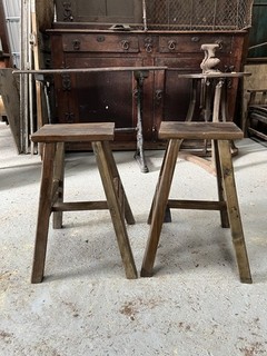 2 x wooden Broste Copenhagen stools (Nordic)