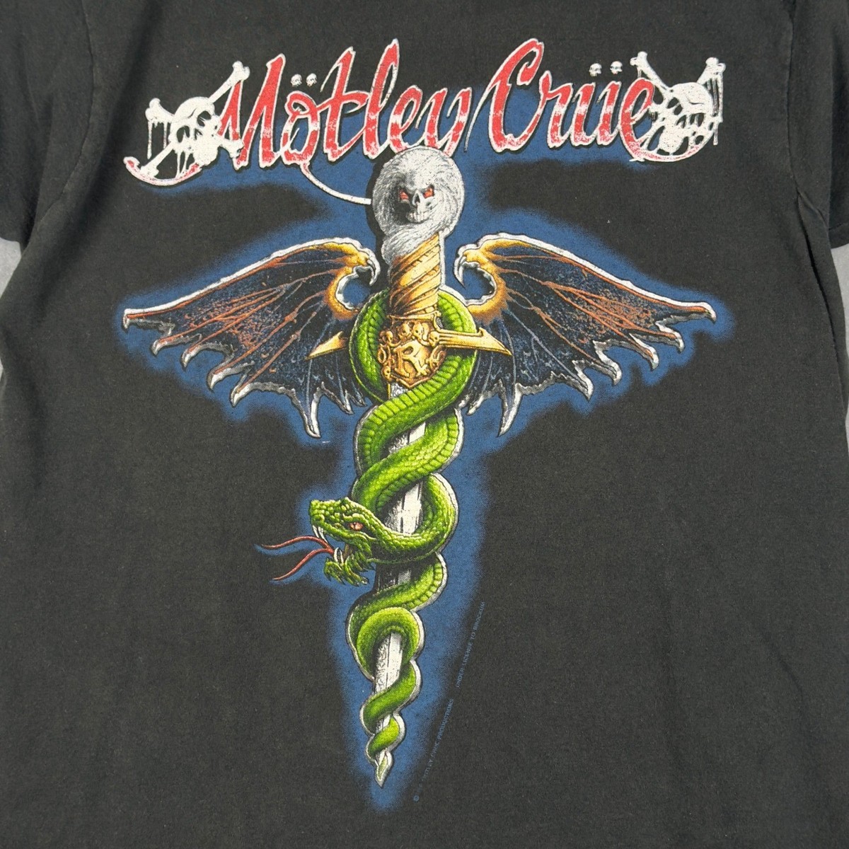 Vtg Motley Crue Dr Feelgood Tee Men's S Black 80s Band Tour Shirt