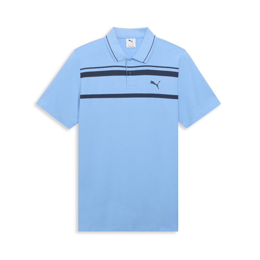 PUMA Essentials Elevated Striped Short Sleeve Polo Shirt Mens Blue Casual 688844 4390₽