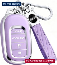 Key Fob Cover for Honda - Premium Soft TPU Shell Full Protection Case with Keych