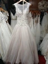 David Tutera Blush Lace Ballgown Size 6