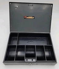 Vtg ASCO Art Steel Co Steelmaster  Metal Lock Cash Box W Cash Drawer No Key