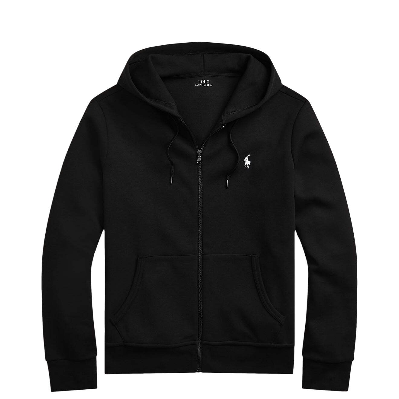 Polo Ralph Lauren Doble Punto Cremallera Completa Sudadera con Capucha Polo Negro