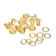 Eyelet with Washer 9x4.5x7mm Copper Grommet Chrome Plated Brass Tone 100 Set