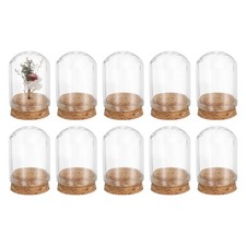 10 Pezzi Cupola Espositore in Vetro, 1,2" x 1,6" Cloche Cupola in Vetro con Sughero, Trasparente