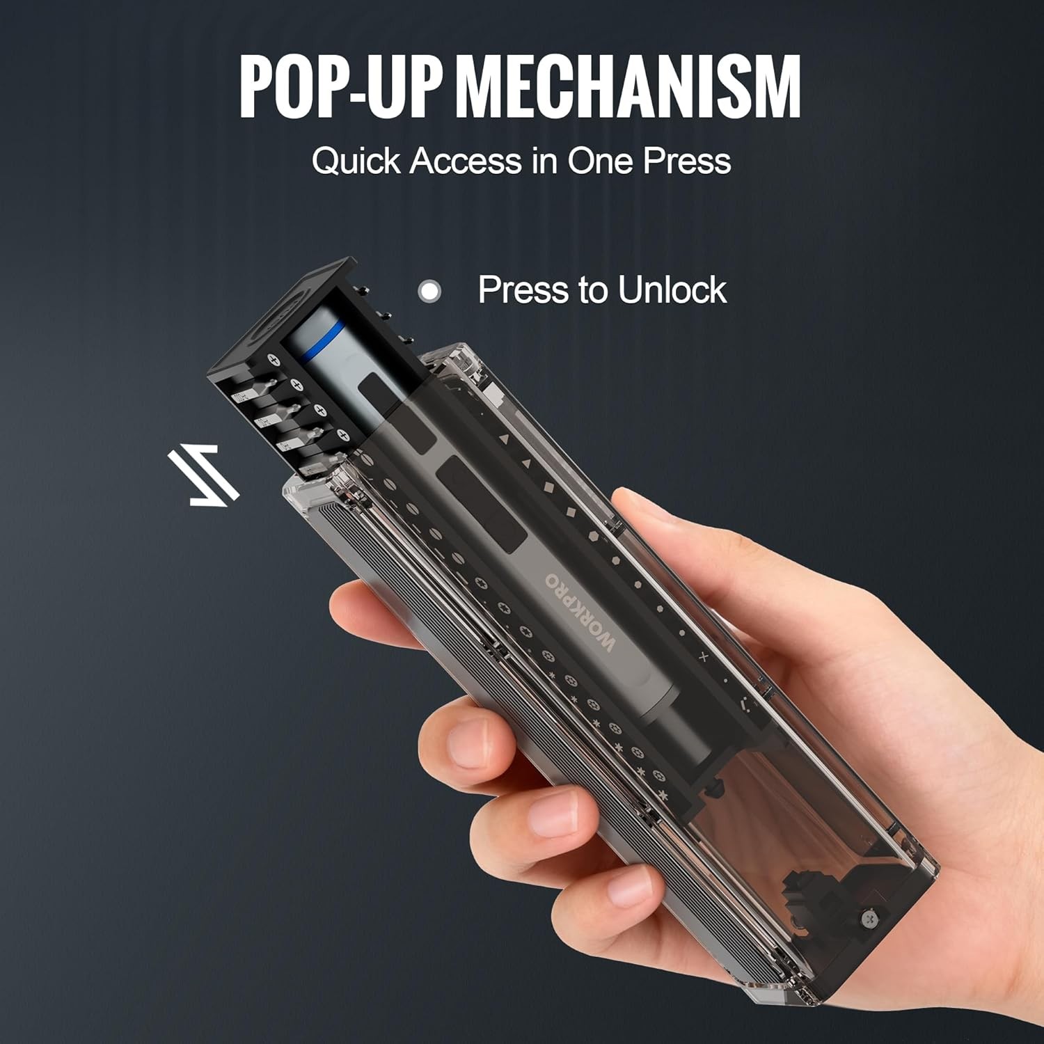 WORKPRO Mini Electric Screwdriver with Magnetizer, 36 S2 Steel Bits & 2 Grey 