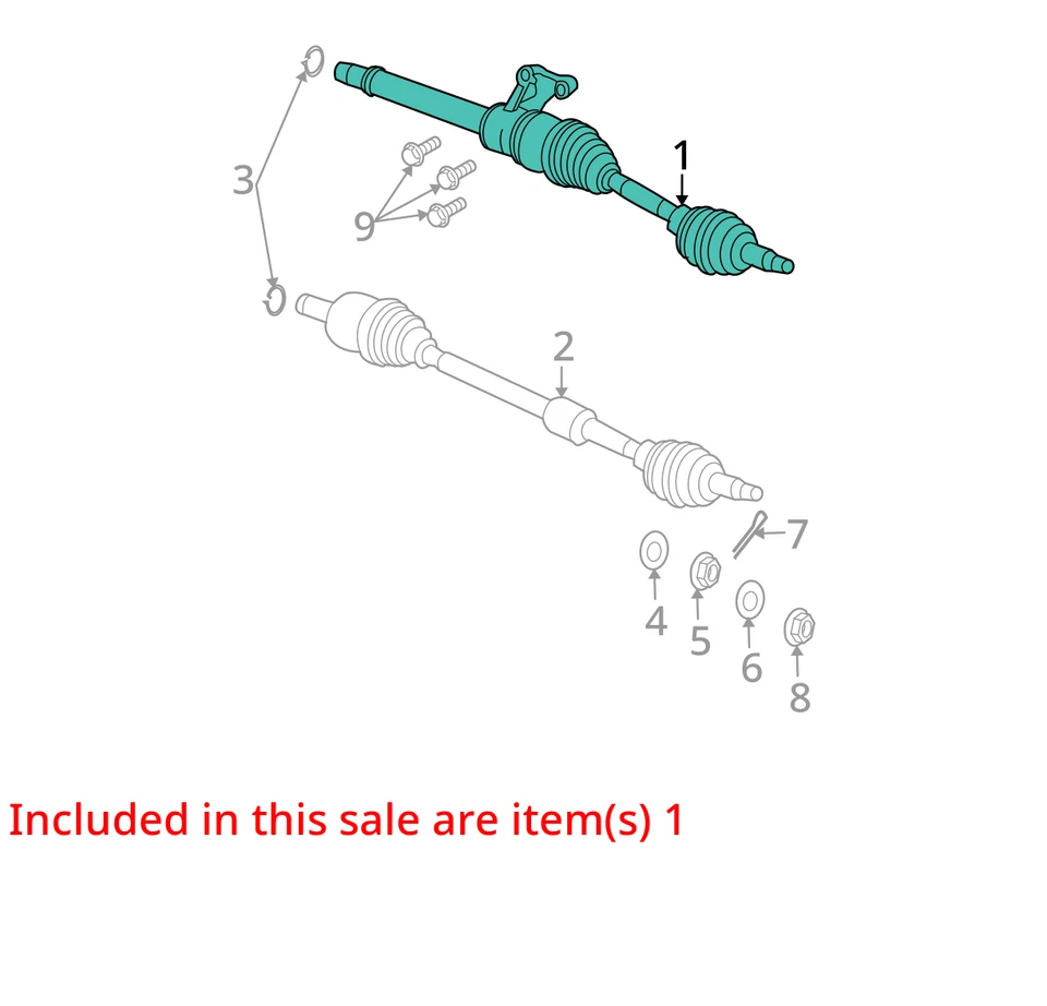 Передний приводной вал оси калибра 2007-2012 Dodge Cv C/v CCMTC - Изображение 3 из 4