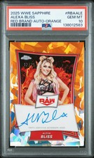 Alexa Bliss 2025 Topps Chrome Sapphire WWE Red Brand Auto Orange /25 PSA 10