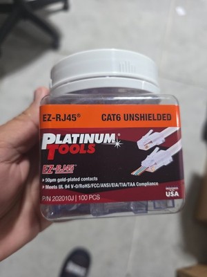 Platinum Tools 202010J ezEX44 10G RJ45 CAT6 Connector 100 pcs